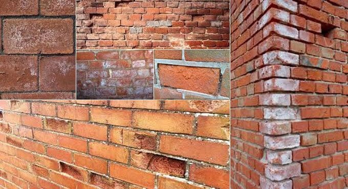 Failure in brickwork due to adverse effects