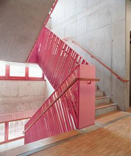 Metal Railing painted in Bright pink colour