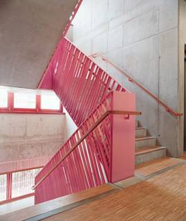 Metal Railing Painted In Bright Pink Colour 