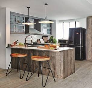 Storage beneath the dining table