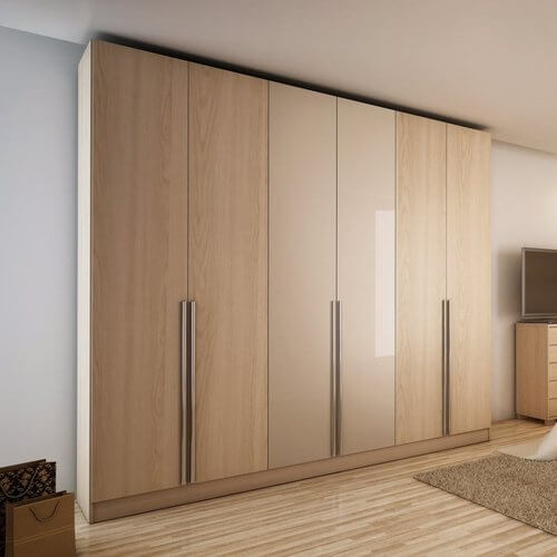 Wardrobe cabinet made of particle board as base material