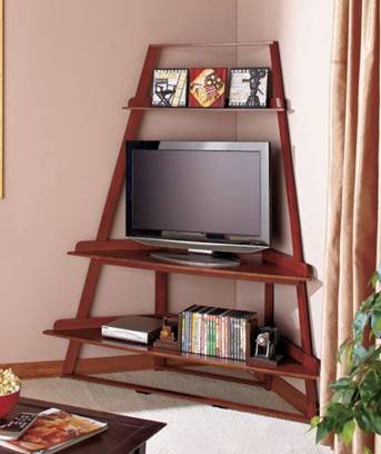 A corner stand for placing TV in bedroom
