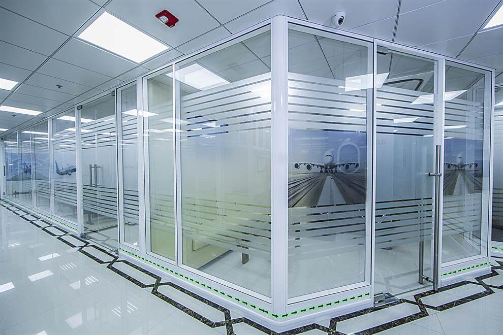 Aluminium Partition Cabins with glass