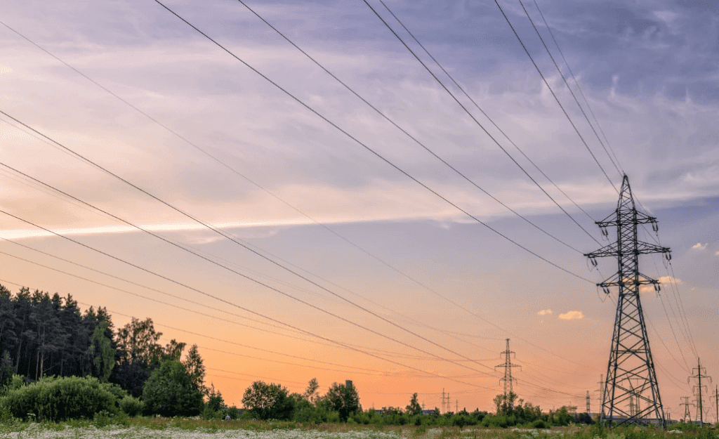 Electrical Transmission Tower and cable made of aluminium