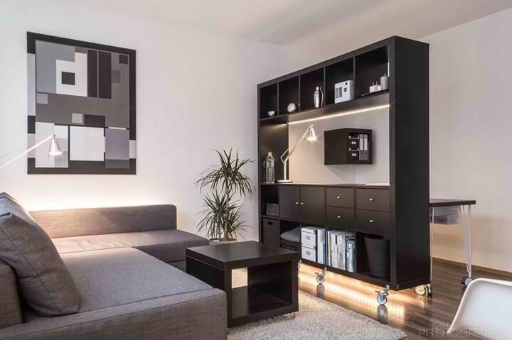 Convertible Sofa and moval storage in living room 1 BHK