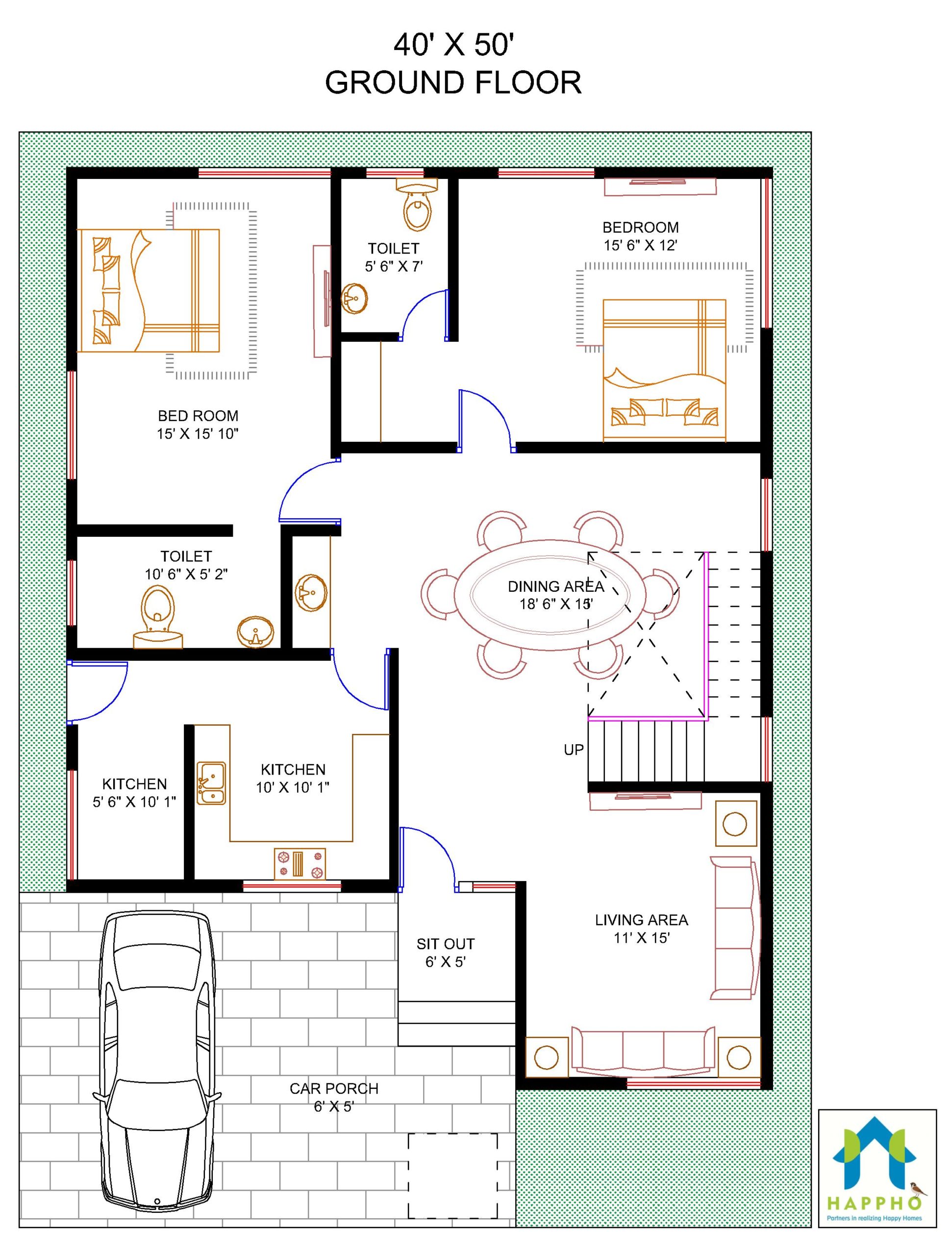 zelfstandig naamwoord Calamiteit Elastisch 40X50 Duplex house plan design || 4BHK Plan-053 - Happho