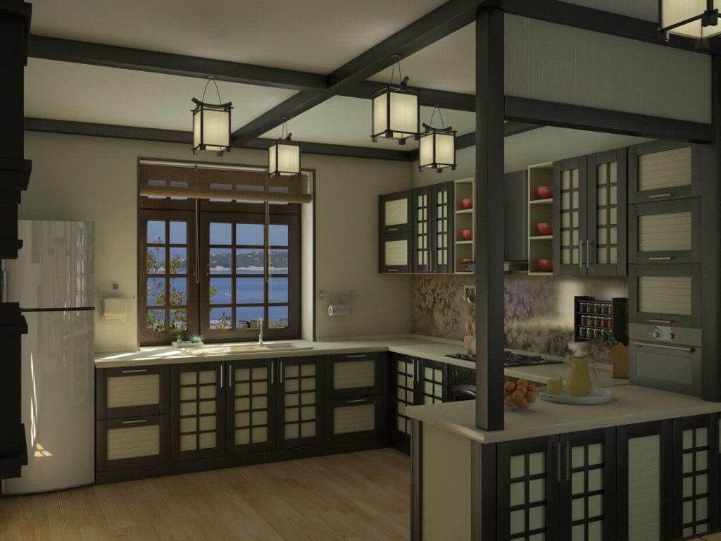 A modern looking japanese styled kitchen