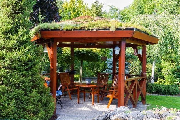 gazebo outdoor seating in weekend homes