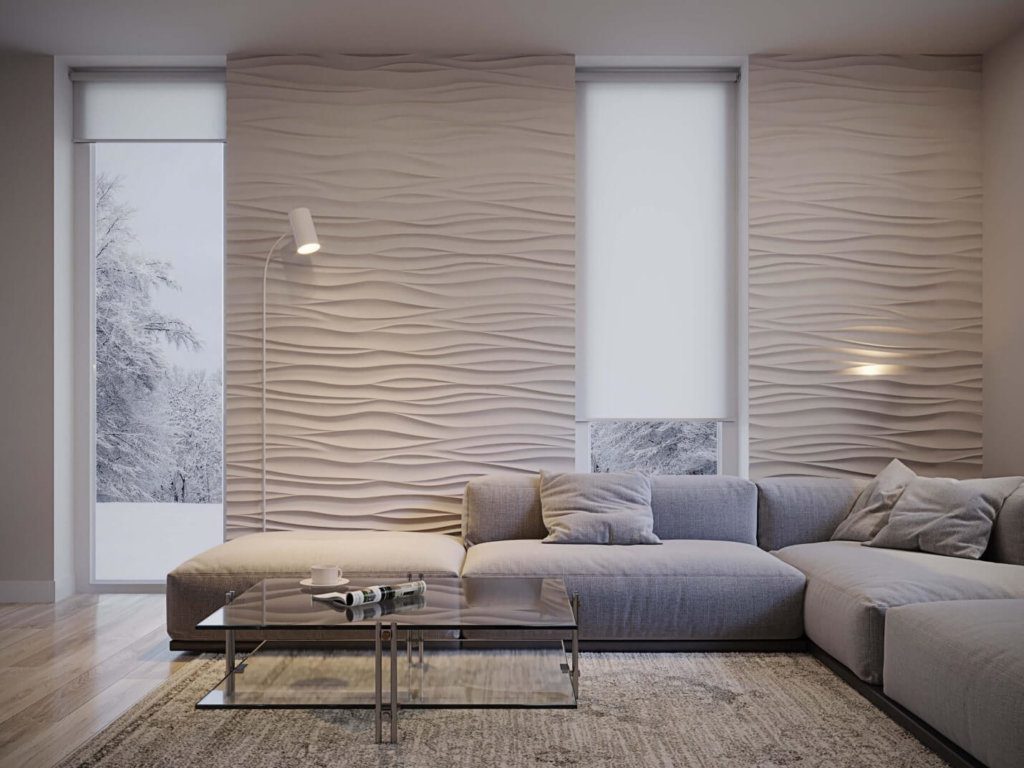 3D gypsum board design in living room design
