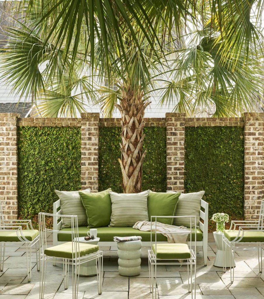 Ivy covered patio walls in outdoor spaces