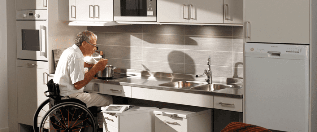 kitchen designed for elderly with wheelchair access