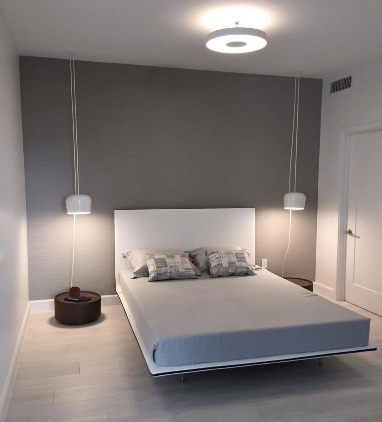 A sport light installed next to bedroom to hightlight