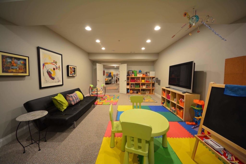Basement made into kids and living room