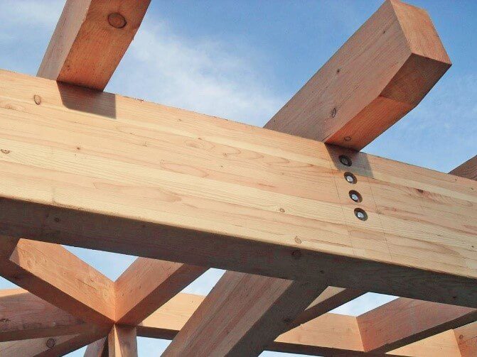 Glue Laminated Timber (Gulam) used in building construction