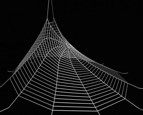 Synthetic spider web used as construction materail