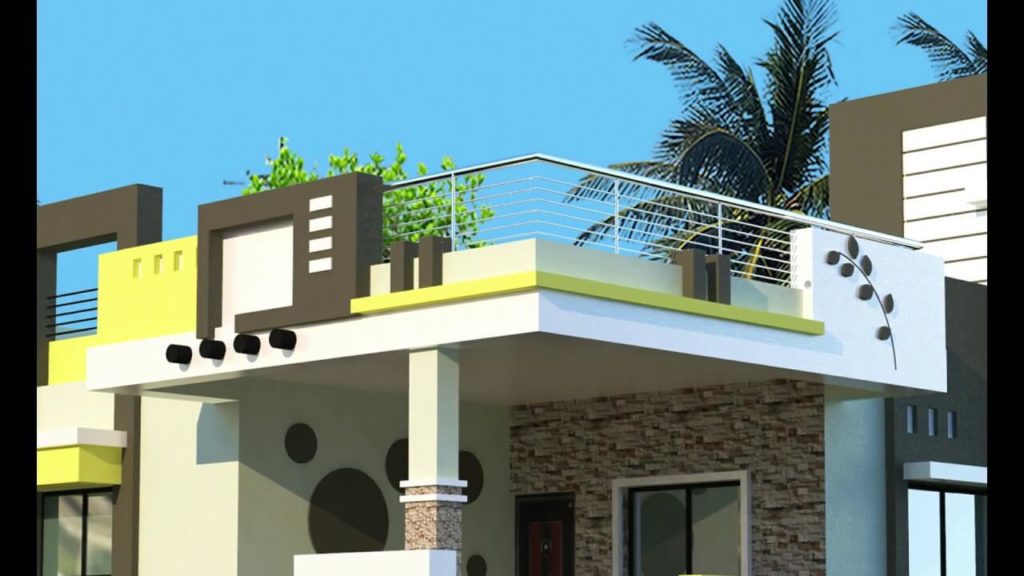 Parapet design as an elevation feature and as safety barrier for terrace