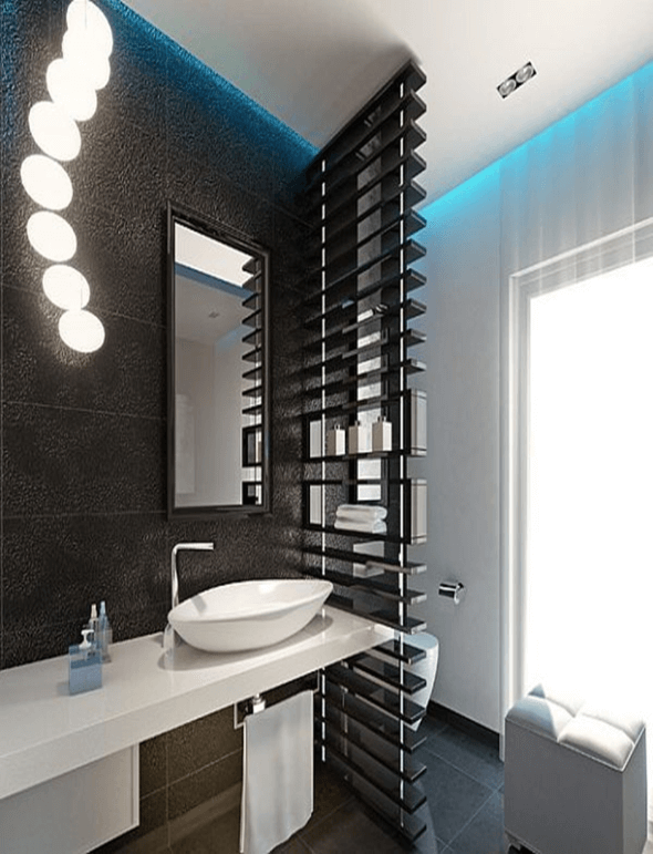 Private space powder room attached with gathering space for guests-2