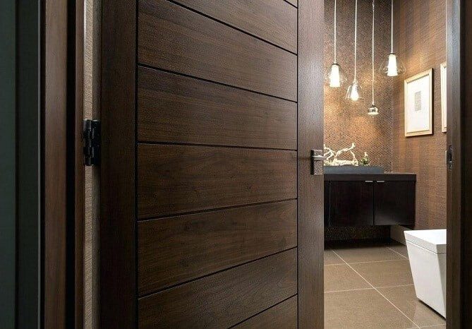 Wooden door for bathroom