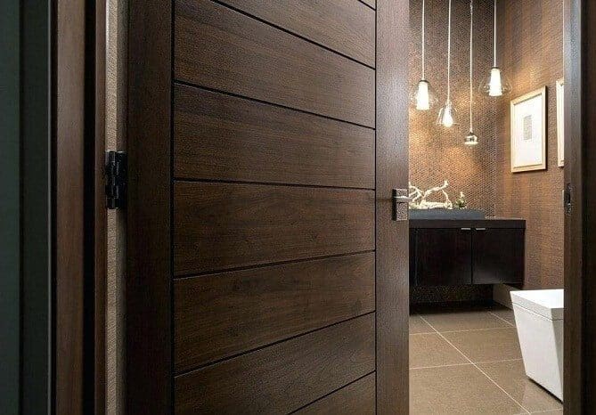 Wooden door for bathroom