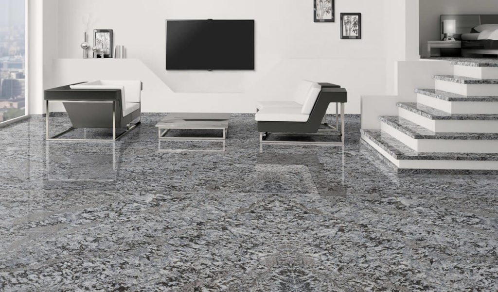 Granite Stone Flooring in Indian Living Room