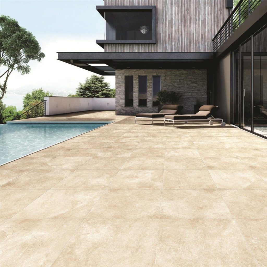 Sandstone Flooring next to pool in outdoor area