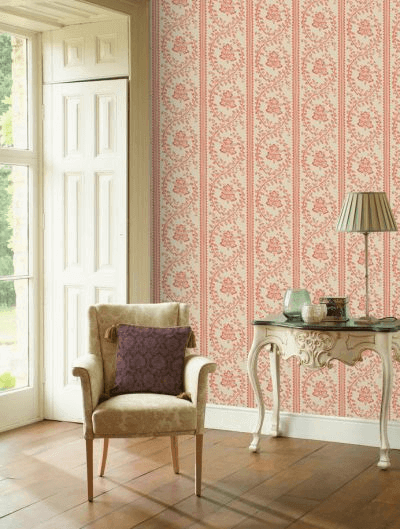 Classic victorian styled wallpaper in a house
