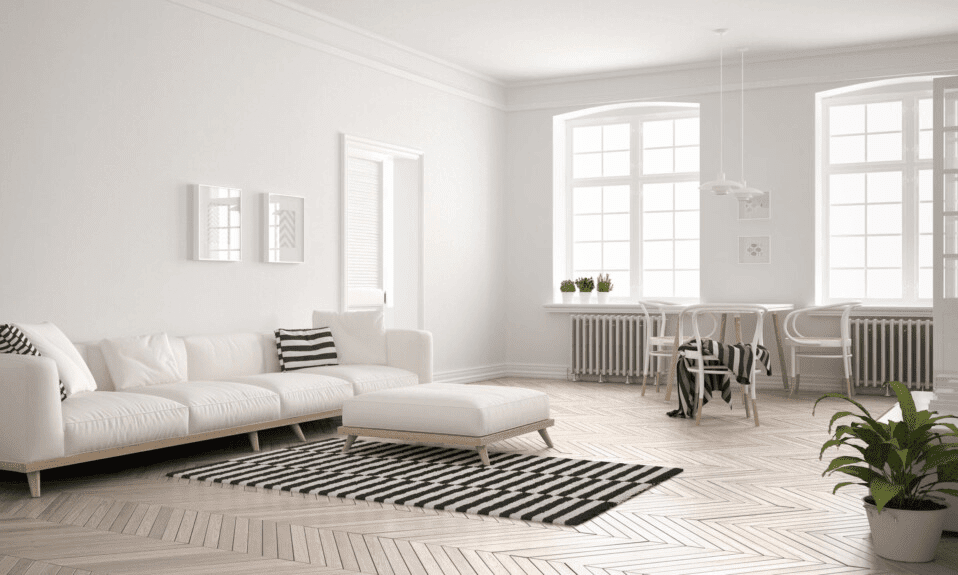 Minimal Furniture in white look in living room