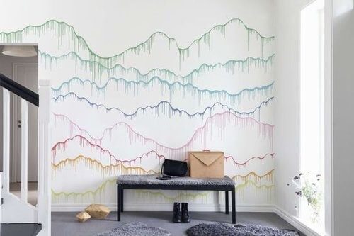 wall decoration with paint dripping