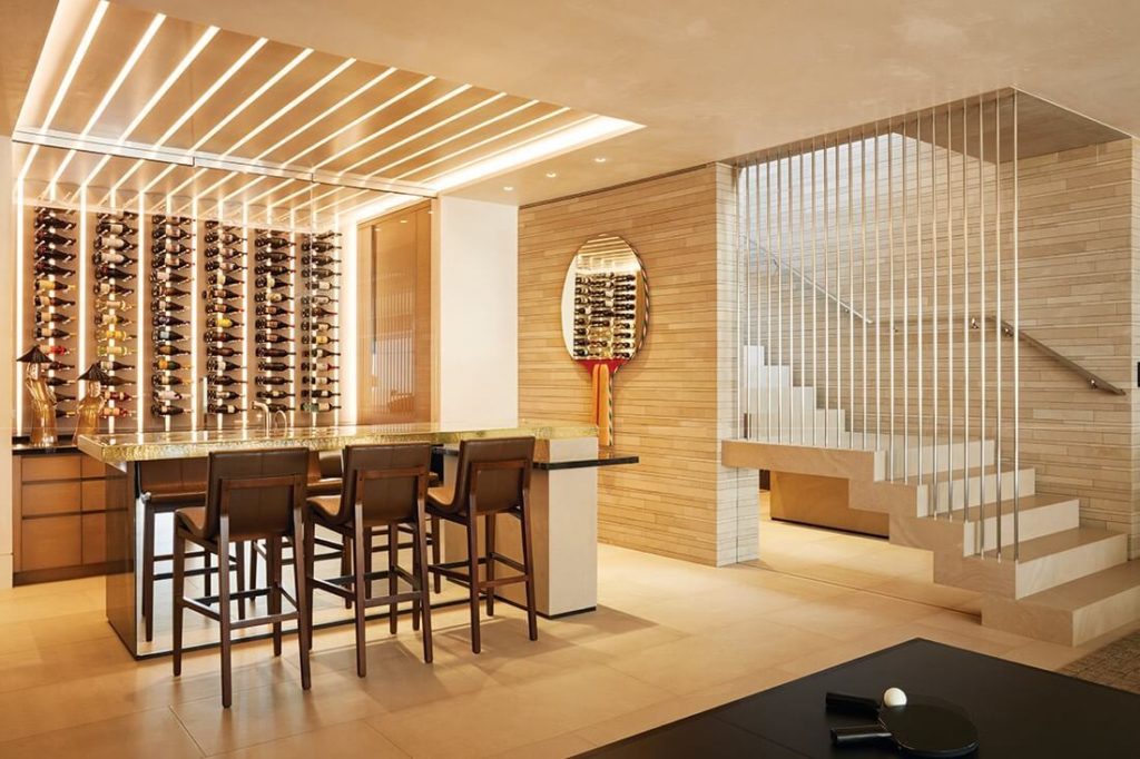Wine cellar installed in wall