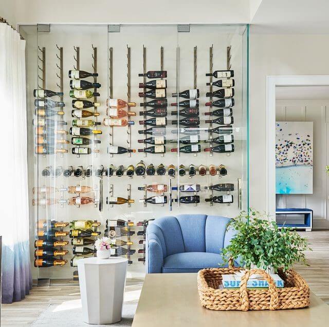 wine cellar in living room