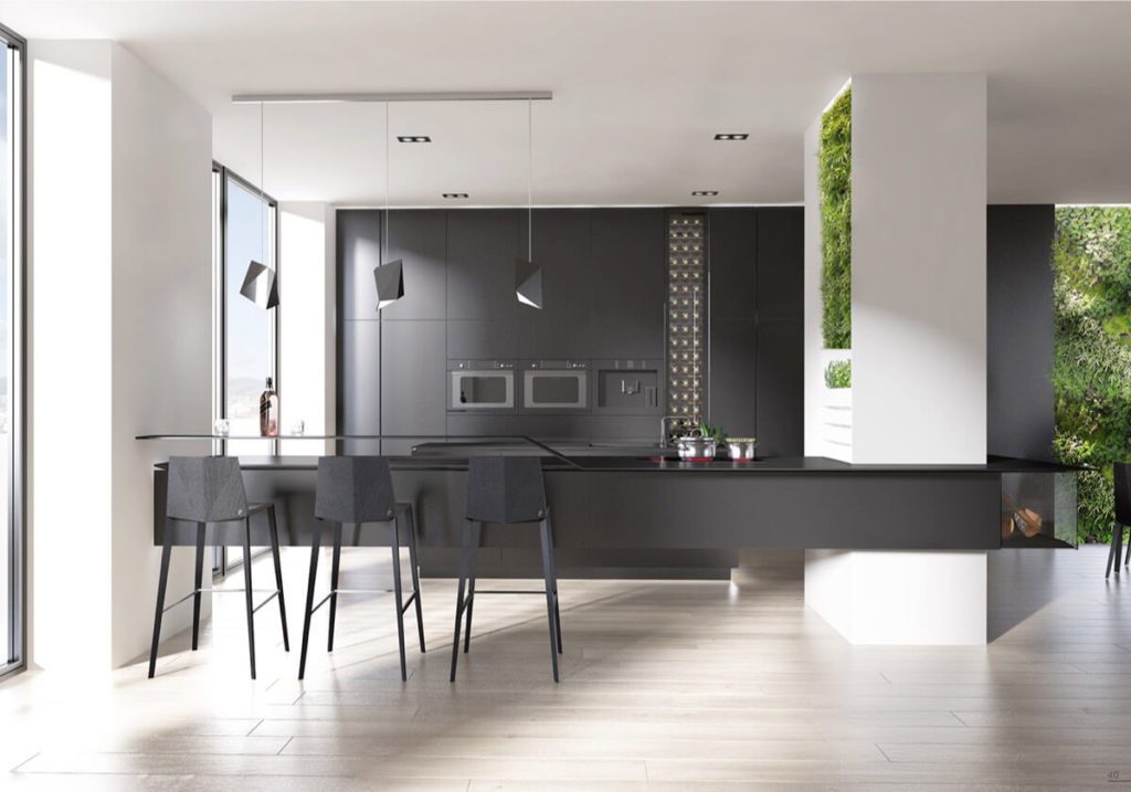 kitchen decor with black colour