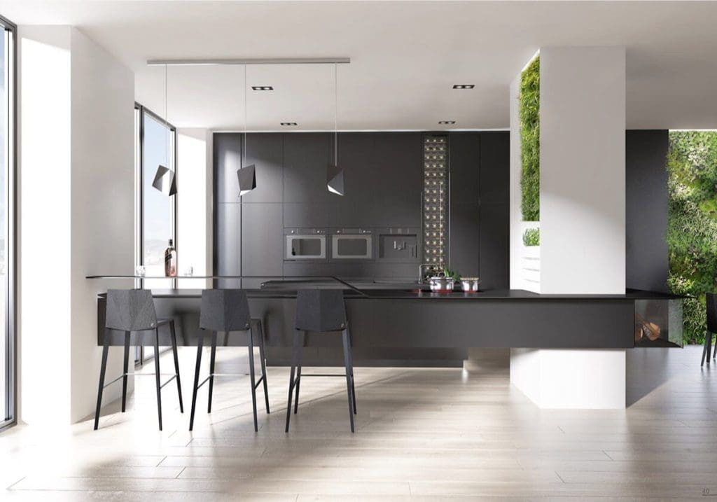 kitchen decor with black colour