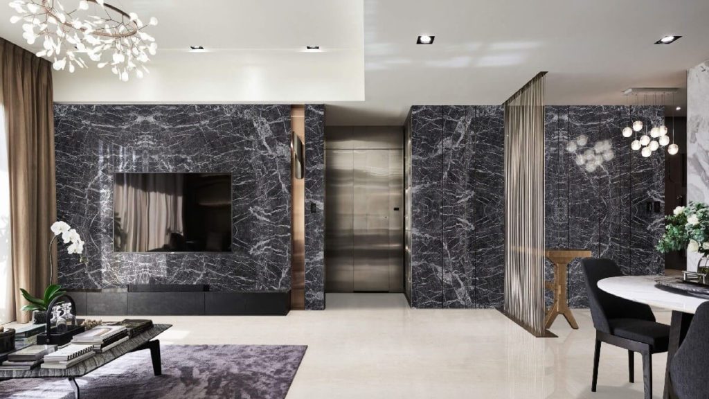 imageusing black marble in House