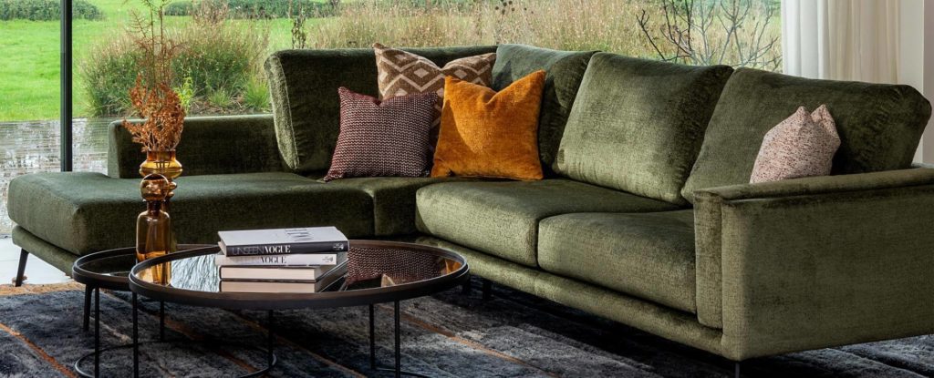 Beautiful green color sofa set for living area
