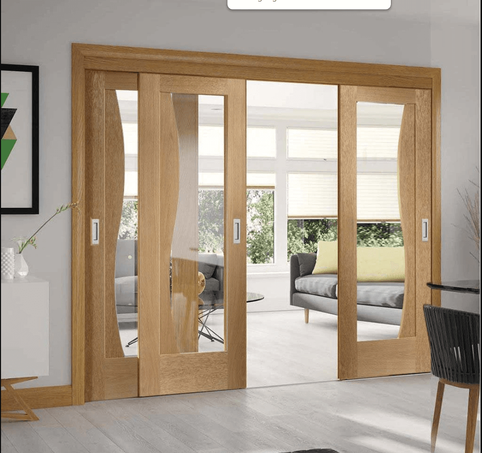 glass paned doors with wooden outlining