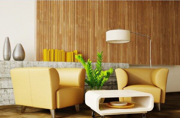natural wall cladding with bamboo