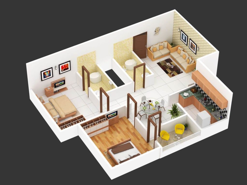 10 Modern 2 BHK Floor Plan Ideas for Indian Homes - Happho