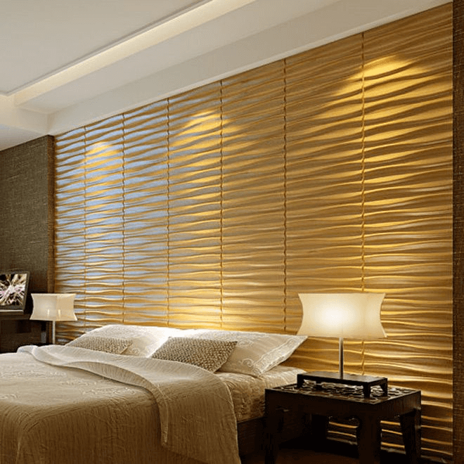 V.c. wall panels incorporated in bedroomd in bedroom