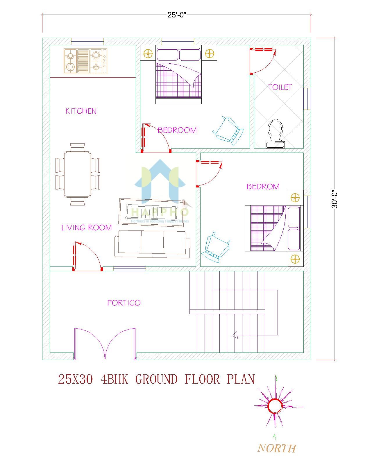 25x30-north-facing-modern-house-4-bhk-plan-096-happho