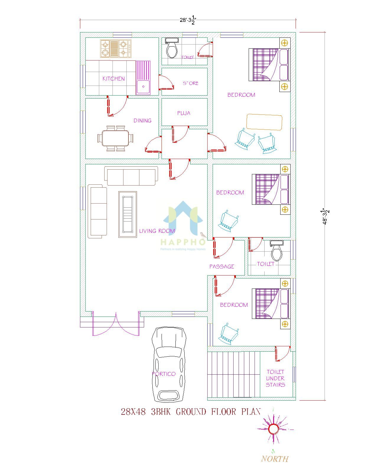 28x48-north-facing-modern-house-3-bhk-plan-093-happho