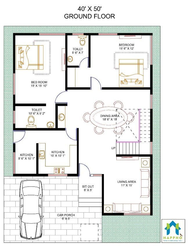 40x50 ground floor plan