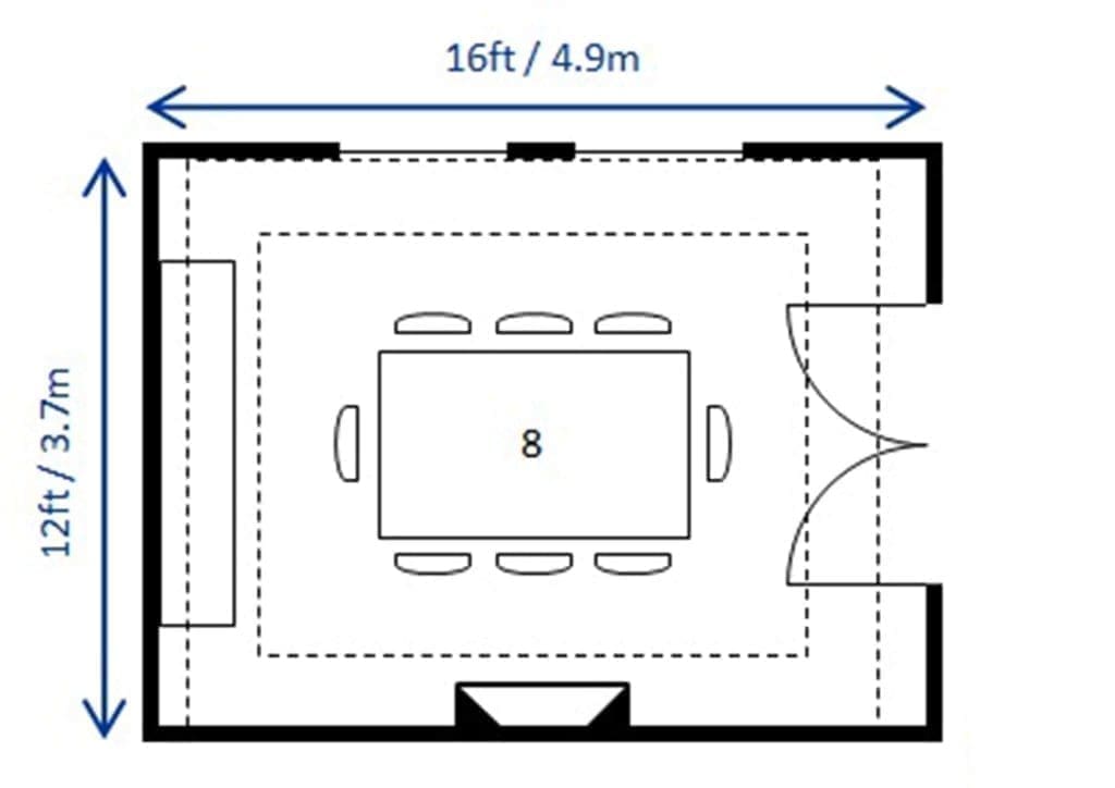 using space of living area to make dining area