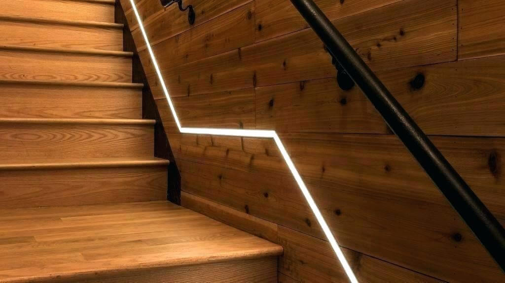 LED Rope Lights installed in staircase