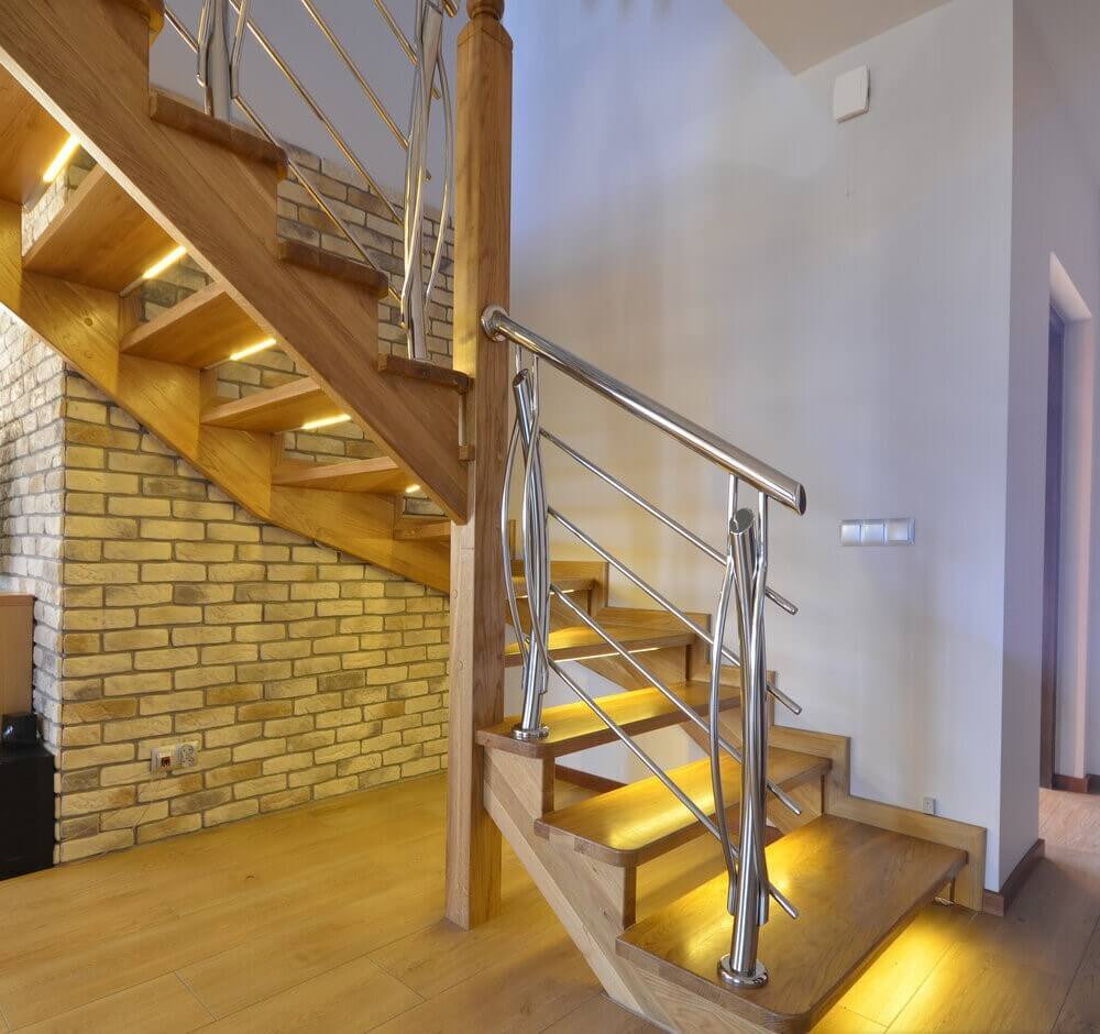 Treadlights installed in staircase
