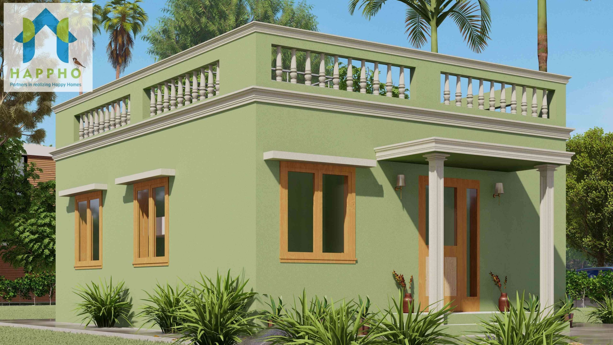 front elevation house design for small 2 bedroom house