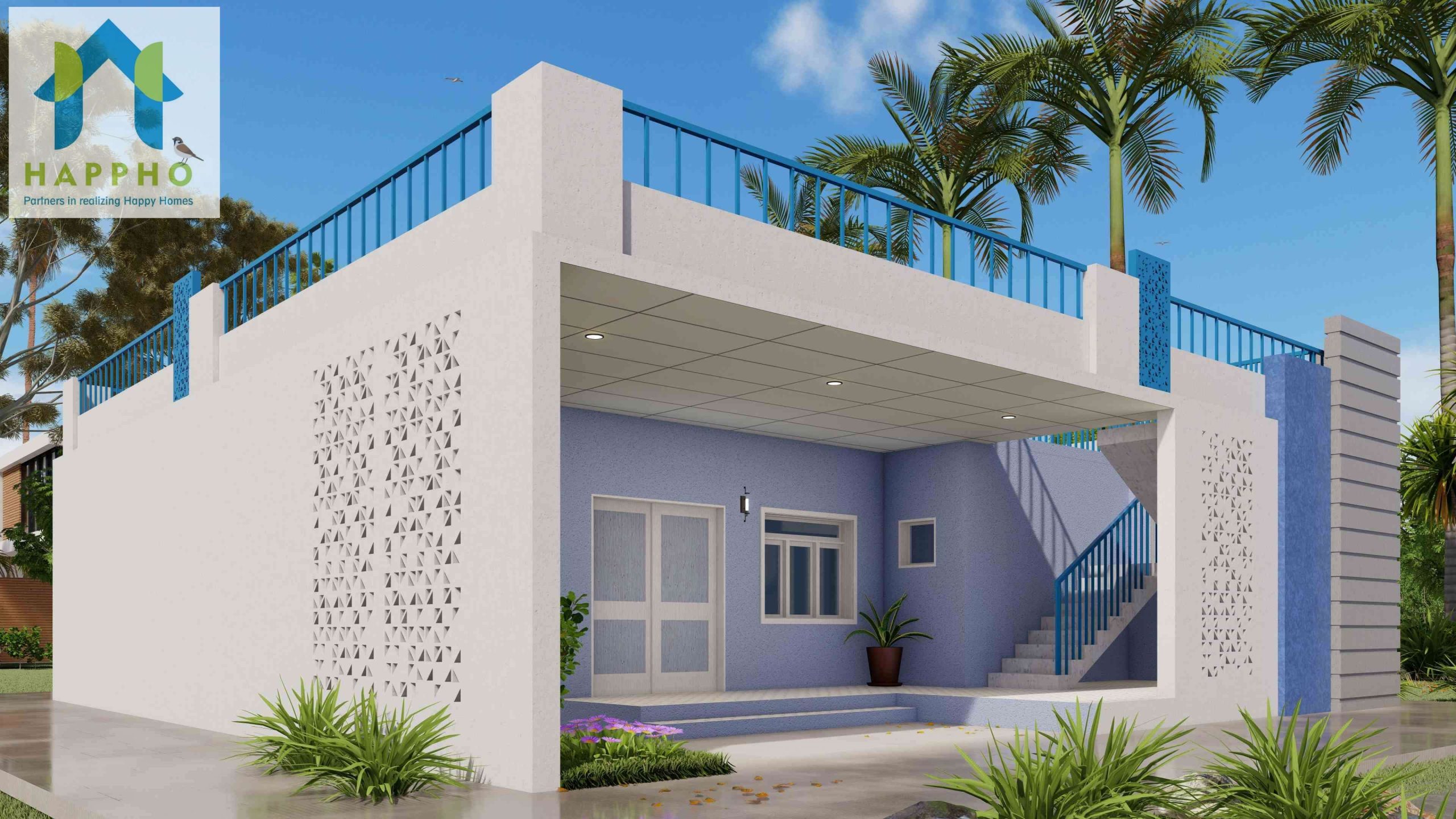 normal house front elevation design for 3 bhk house