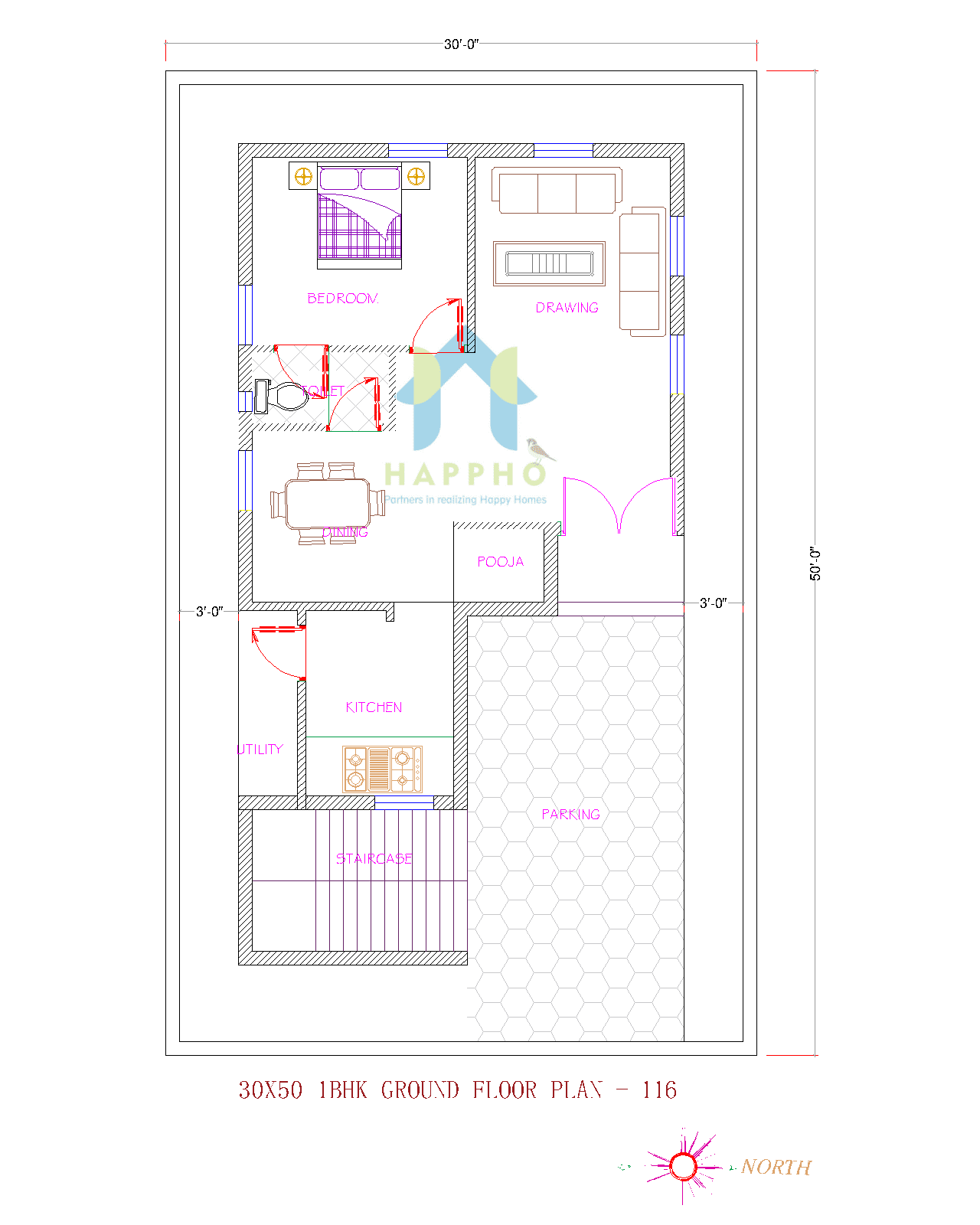 1BHK VASTU EAST FACING HOUSE PLAN 20 X 25 500 56 46 56 43 OFF